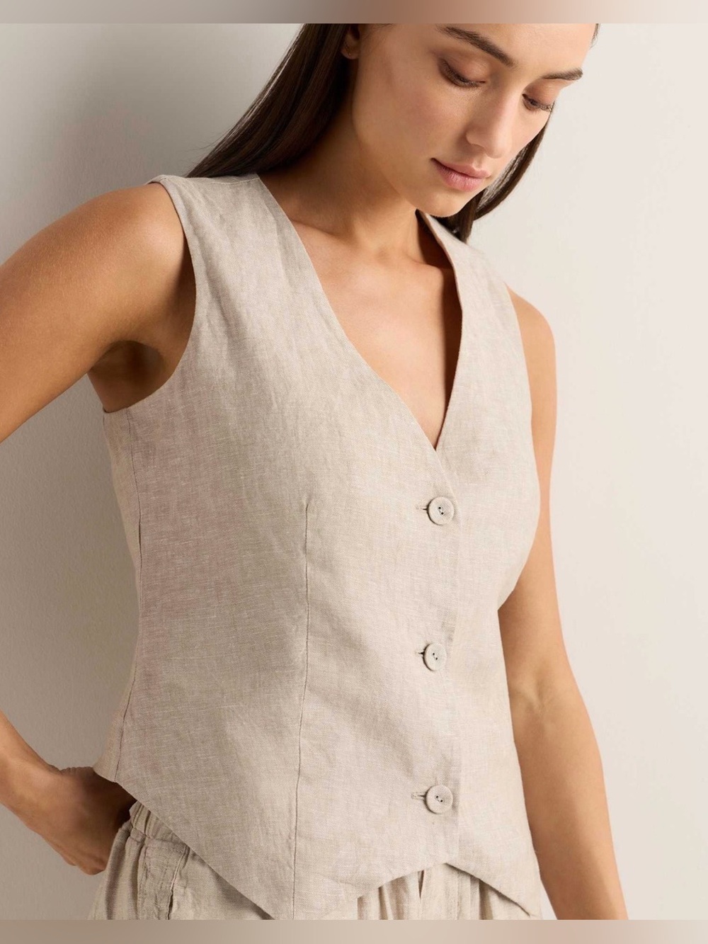 Quince European Linen Vest- Size L - EUC!
